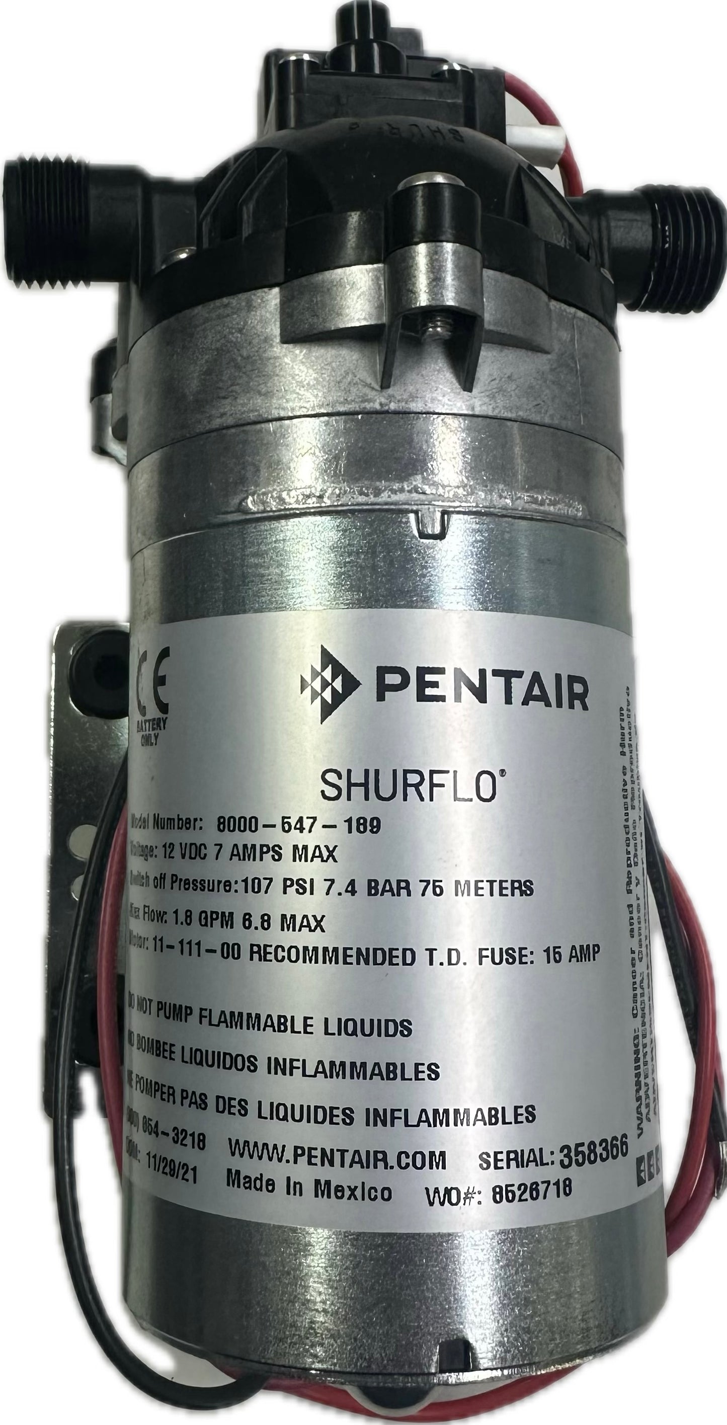 Shurflo 107psi 6.8LPM 12v Chemical Spray Pump 8000-547-189