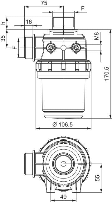 Arag Suction Filter 1-1/4 312 - 3122158 (32 Mesh Red)