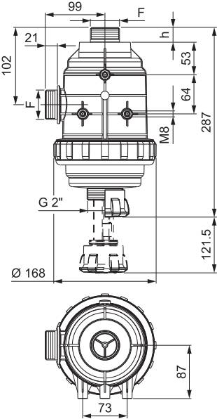 Arag Suction Filter 1-1/2" With Stop Valve - 316