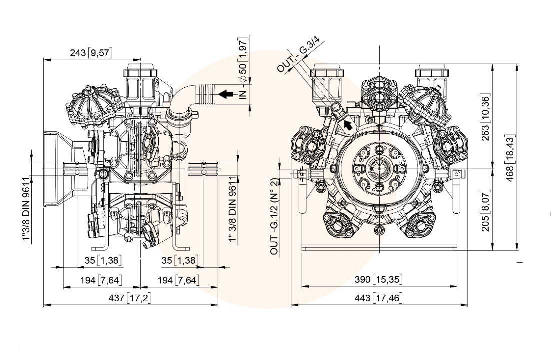 Bertolini High Pressure Diaphragm Pump IDB2600