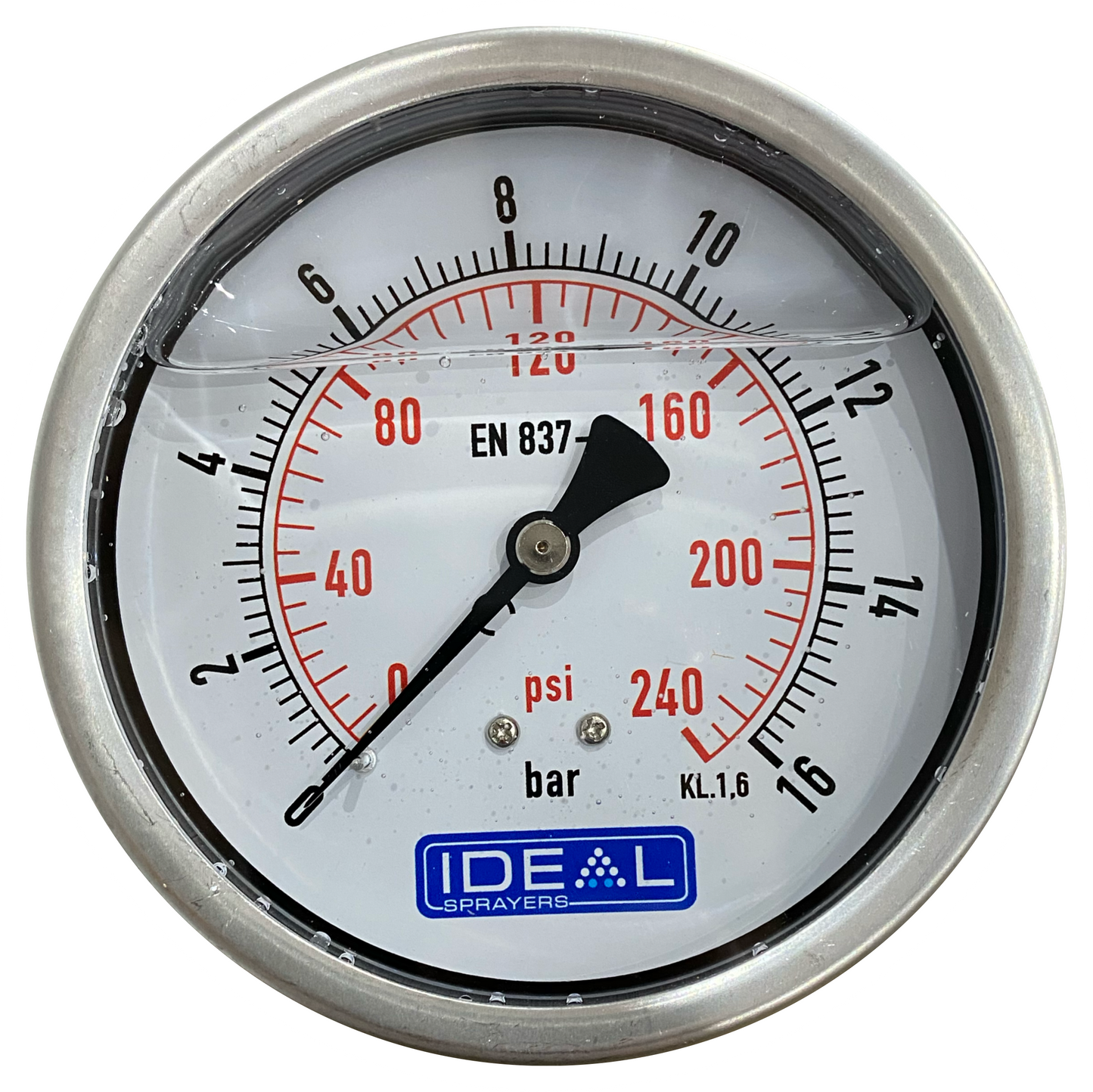 Ideal Pressure Gauge 100MM (4”) 1/4” BSPT Rear Inlet