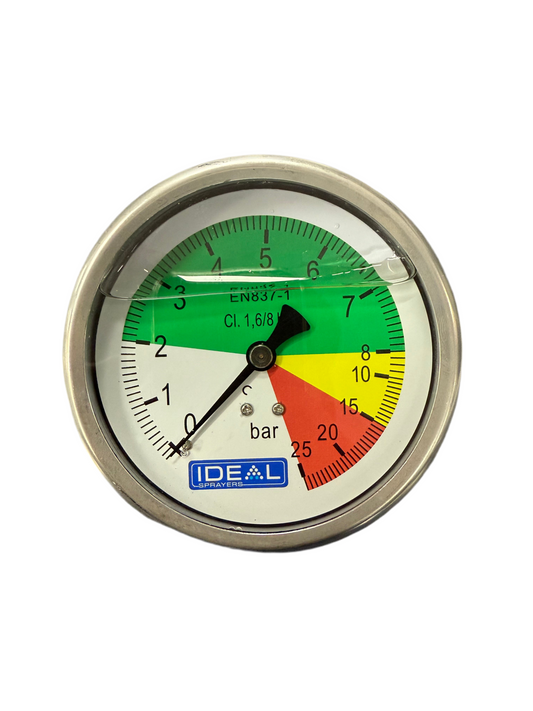 Ideal Isometric Pressure Gauge 100MM (4”) 1/4” BSPT Rear Inlet 25BAR