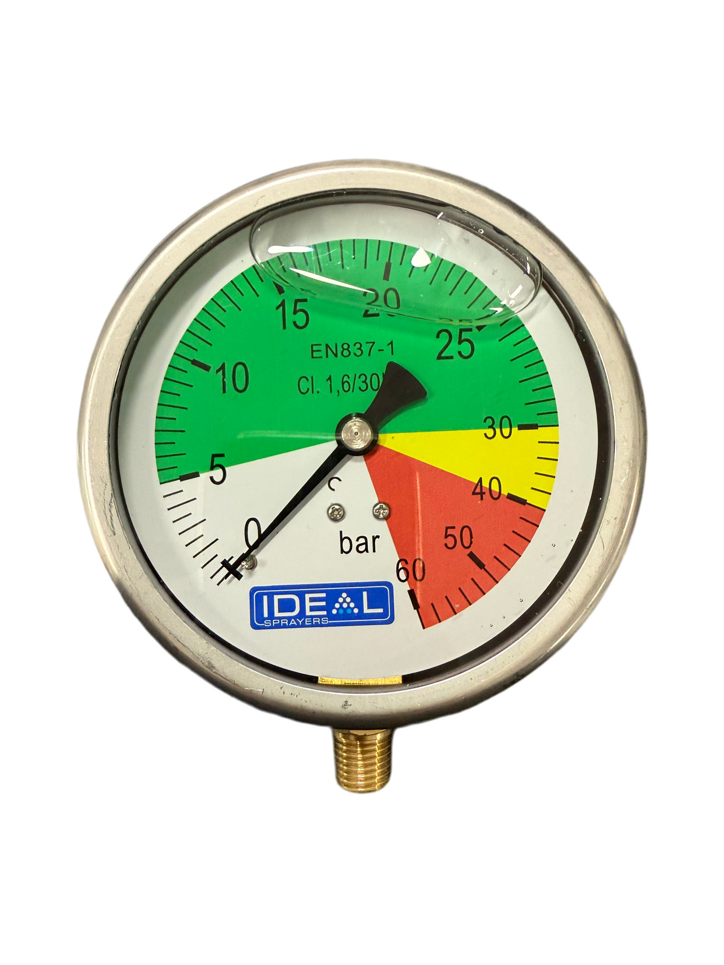 Ideal Isometric Pressure Gauge 100MM (4”) 1/4” BSPT Bottom Inlet 60BAR