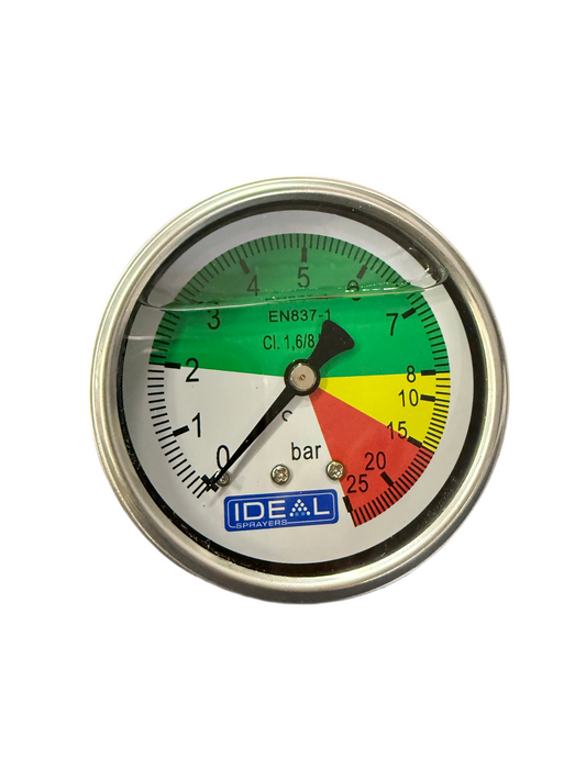 Ideal Isometric Pressure Gauge 63MM (2-1/2”) 1/4” BSPT Rear Inlet 25BAR