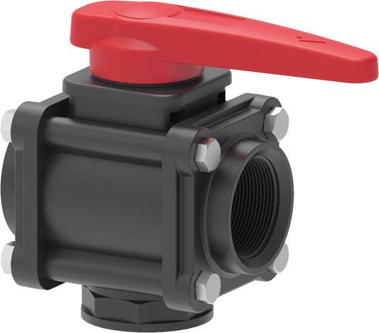 Arag 3" BSP 3 Way Threaded Ball Valve 453027A99