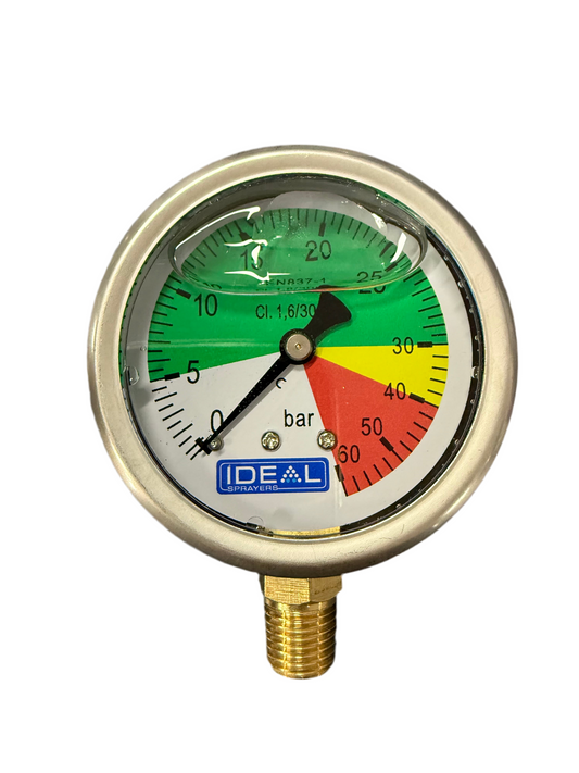 Ideal Isometric Pressure Gauge 63MM (2-1/2”) 1/4” BSPT Bottom Inlet 60BAR