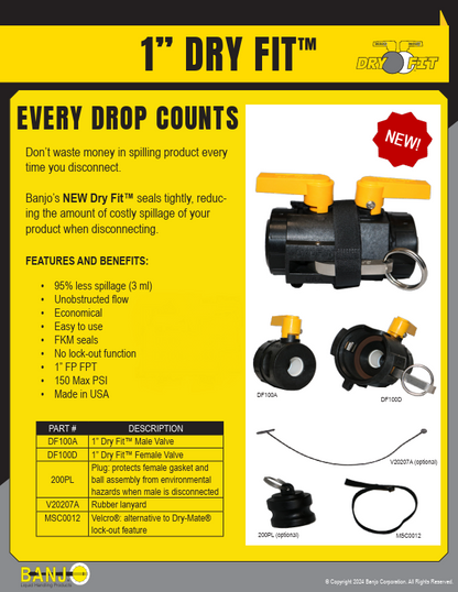 Banjo Dry Fit Couplings 1"