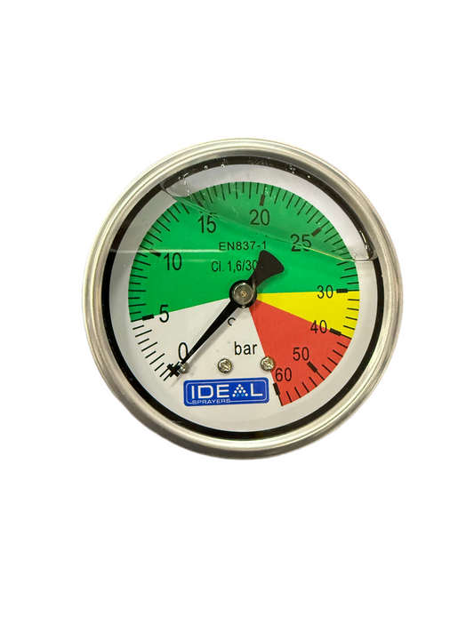 Ideal Isometric Pressure Gauge 63MM (2-1/2”) 1/4” BSPT Rear Inlet 60BAR