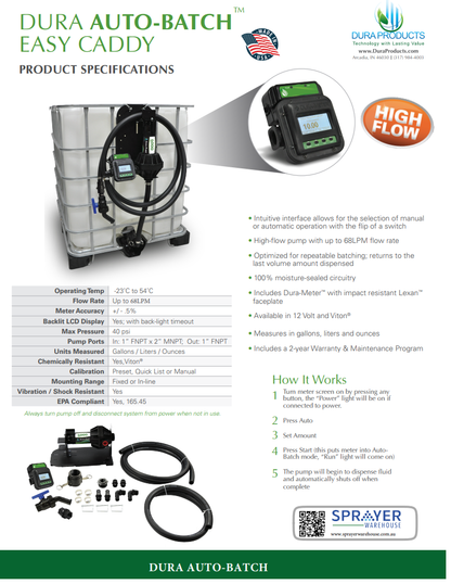 Dura Autobatch Chemical Flowmeter Suit Valve DURA-ABV-B