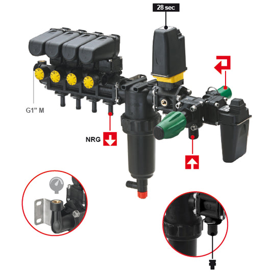 Geoline Tecomec - 5 Section Valve and Filter Manifold - With Bypass 8376077