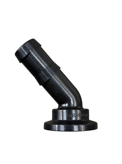 Banjo Manifold Flange x 45 Degree Hose Barb Elbow