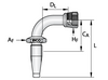 RYCO - Field Attachable Inserts JIC FEMALE 90° LONG BEND