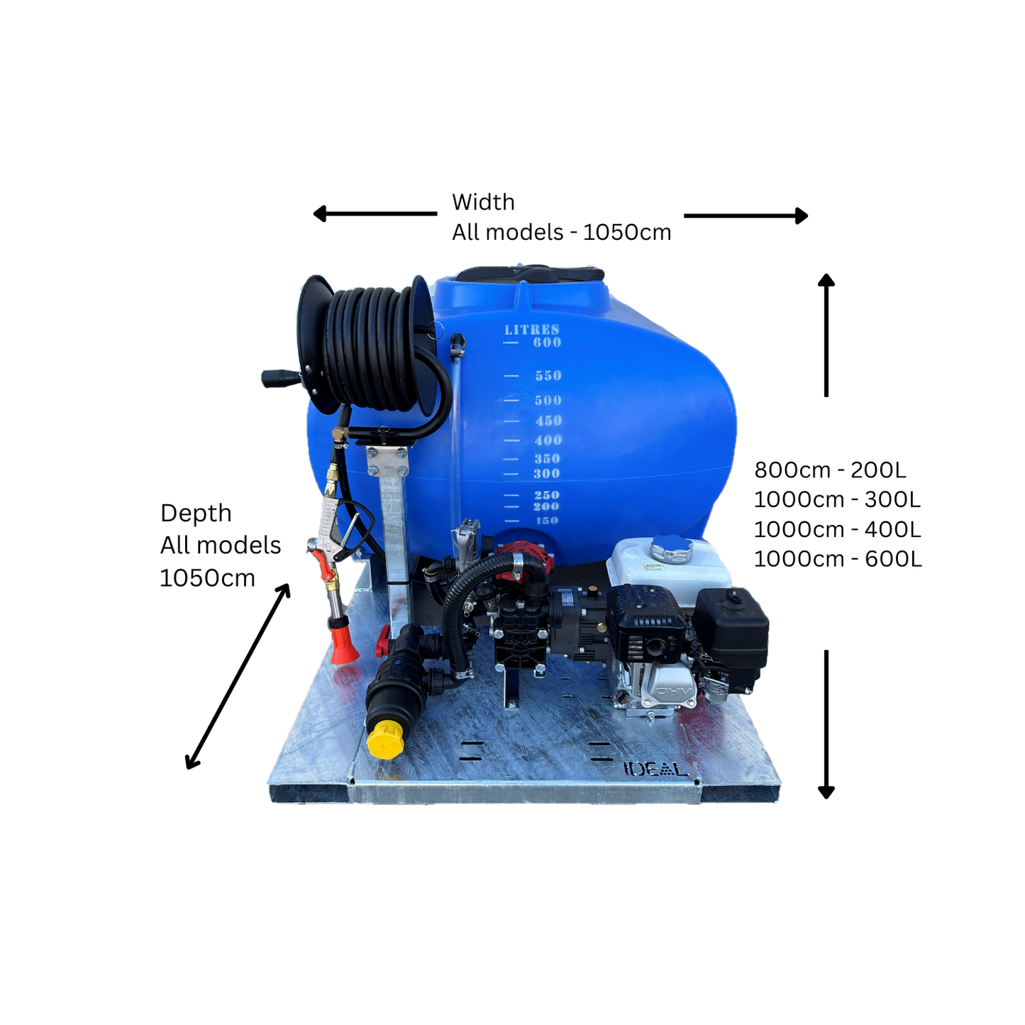 Ideal Skid Pro Motorised 200L Tray Sprayer