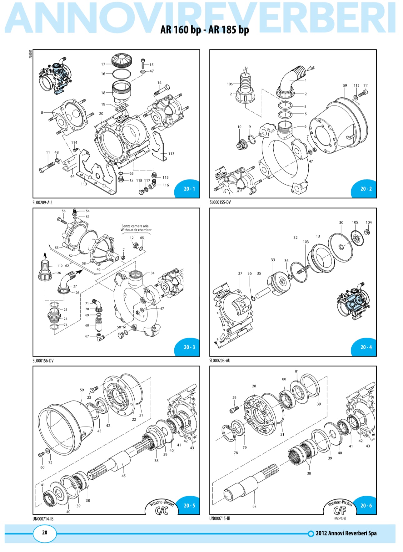 Annovi Reverberi Pump Parts - AR160 BP & AR185 BP