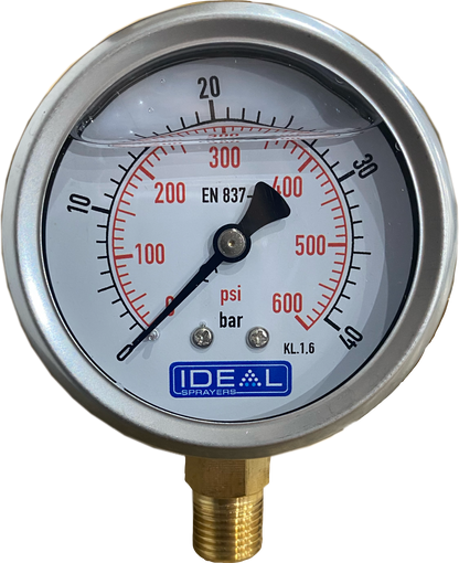 Ideal Pressure Gauge 63MM (2.5”) 1/4” BSPT Bottom Inlet