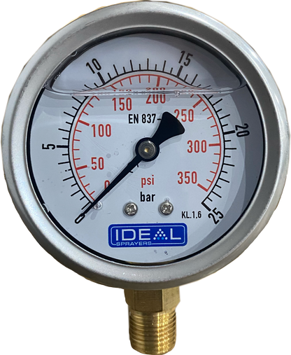 Ideal Pressure Gauge 63MM (2.5”) 1/4” BSPT Bottom Inlet