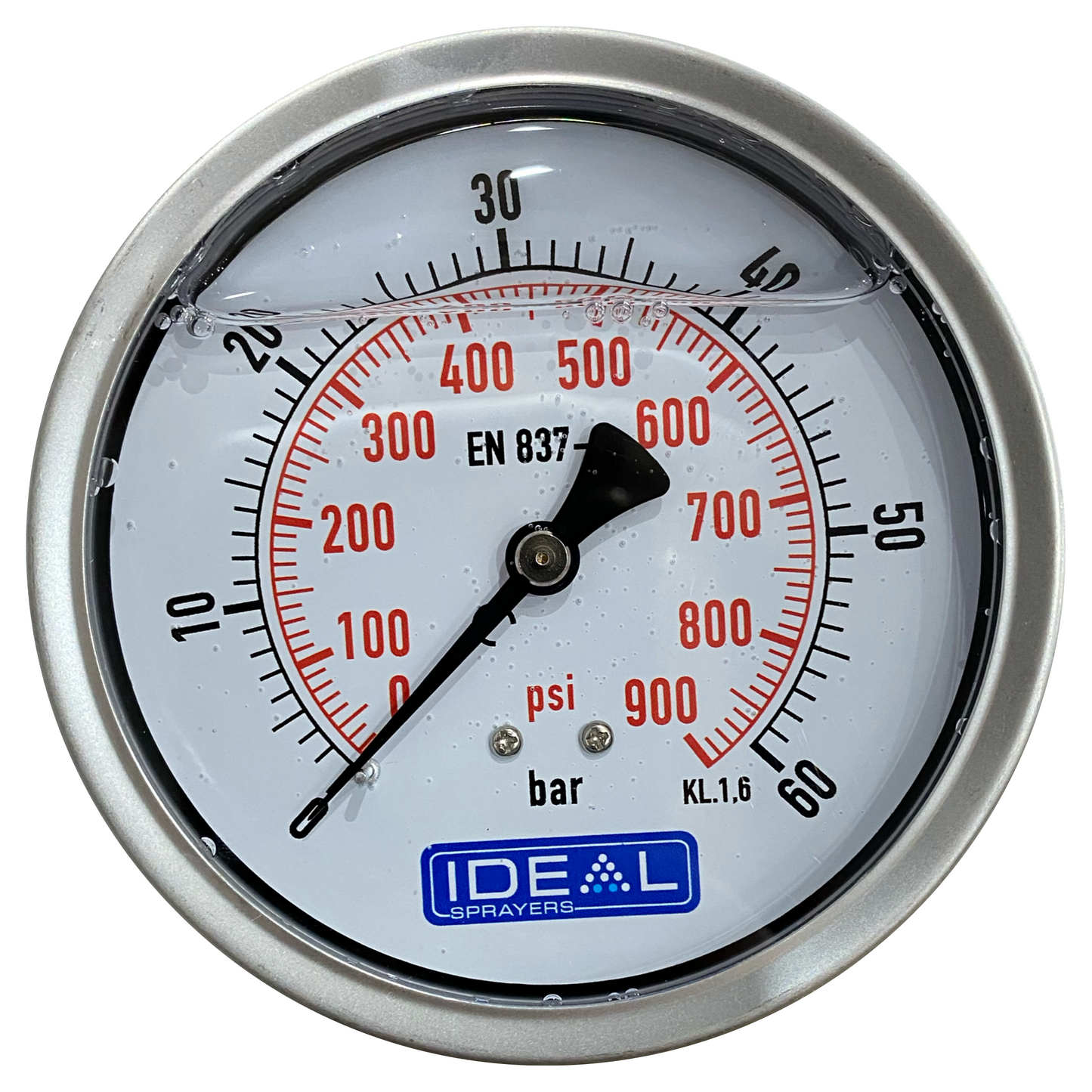 Ideal Pressure Gauge 100MM (4”) 1/4” BSPT Rear Inlet