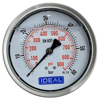 Ideal Pressure Gauge 100MM (4”) 1/4” BSPT Rear Inlet