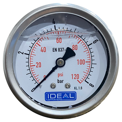 Ideal Pressure Gauge 63MM (2.5”) 1/4” BSPT Rear Inlet