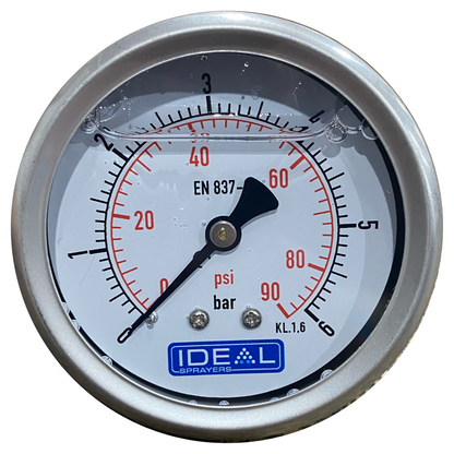 Ideal Pressure Gauge 63MM (2.5”) 1/4” BSPT Rear Inlet