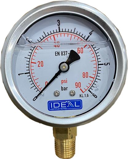 Ideal Pressure Gauge 63MM (2.5”) 1/4” BSPT Bottom Inlet