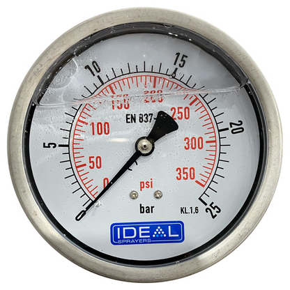 Ideal Pressure Gauge 100MM (4”) 1/4” BSPT Rear Inlet