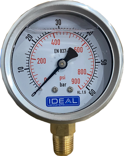 Ideal Pressure Gauge 63MM (2.5”) 1/4” BSPT Bottom Inlet
