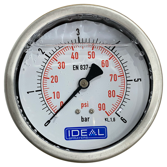Ideal Pressure Gauge 100MM (4”) 1/4” BSPT Rear Inlet