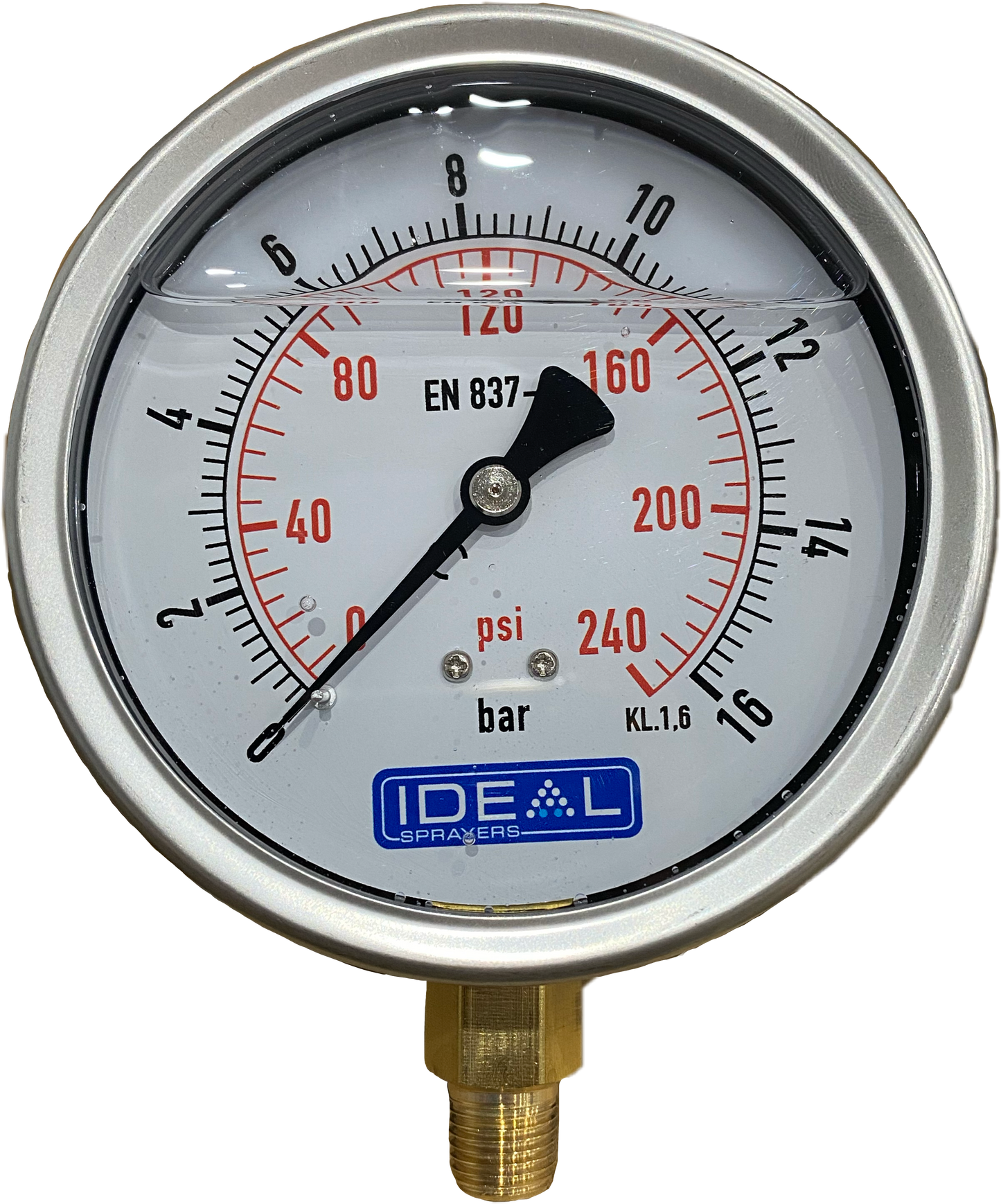 Ideal Pressure Gauge 100MM (4”) 1/4” BSPT Bottom Inlet